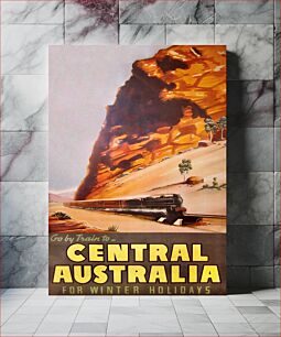 Πίνακας, Commonwealth Railways poster -- go by train to Central Australia (1940), vintage train travel poster