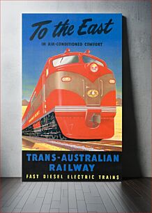 Πίνακας, Commonwealth Railways poster -- To the east in air-conditioned comfort (Trans-Australian Railway) (1951) chromolithograph