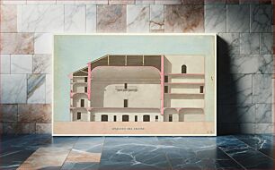Πίνακας, Competition Design for La Fenice, Venice: Longitudinal section of the Salon