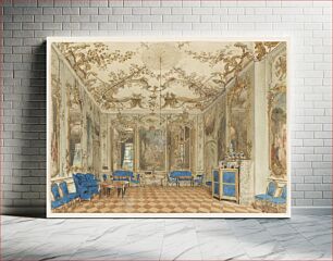 Πίνακας, Concert Room of Sanssouci Palace, Potsdam, Germany by Eduard Gaertner
