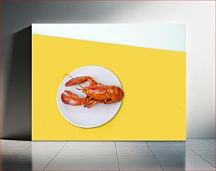 Πίνακας, Cooked Lobster on a Plate Μαγειρεμένος αστακός στο πιάτο