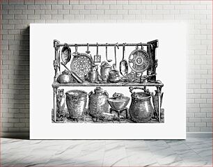Πίνακας, Cooking utensils from Pompeii, in the museum at Naples from Italian Pictures, Drawn With Pen And Pencil published by Religious Tract Society (1885). Ori