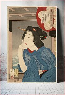 Πίνακας, Cool: A Geisha of the Mid-1870s Seated in a Boat by Tsukioka Yoshitoshi