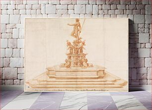 Πίνακας, Copy after Giambologna's Neptune Fountain in Piazza San Petronio, Bologna, Anonymous, Italian, 16th to early 17th century