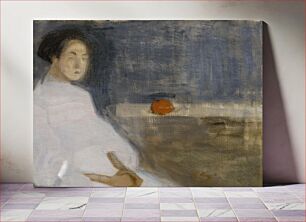 Πίνακας, Costume picture i (girl with orange, the baker's daughter), 1908 - 1909, Helene Schjerfbeck
