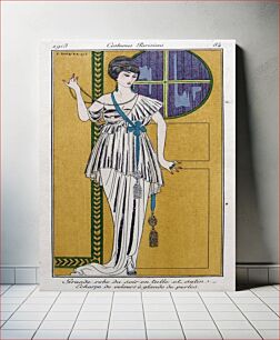 Πίνακας, Costumes Parisiens Fashion illustration No.51 from Journal des dames et des modes, 1913