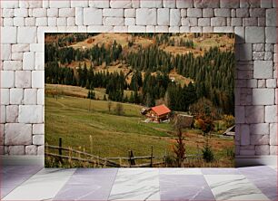 Πίνακας, Countryside Landscape with Cabin Εξοχικό τοπίο με καμπίνα