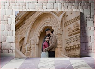 Πίνακας, Couple Embracing by Ornate Architecture Couple Embracing by Ornate Architecture