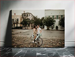 Πίνακας, Couple on a Bicycle in the City Ζευγάρι με ποδήλατο στην πόλη
