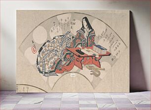 Πίνακας, Court Lady at Her Writing TableFrom the Spring Rain Collection (Harusame shū), vol. 3