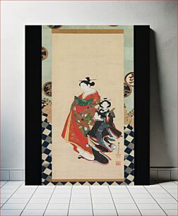 Πίνακας, Courtesan and Attendants by Miyagawa (Katsukawa) Shunsui