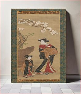 Πίνακας, Courtesan and her Attendant under a Cherry Tree by Utagawa Toyoharu