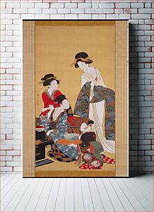 Πίνακας, Courtesans Dressing and Making Up, Hishikawa Sori