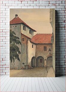 Πίνακας, Courtyard in zvolen, Ladislav Treskoň