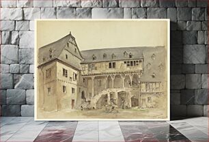 Πίνακας, Courtyard of a Medieval Manor by Arnold William Brunner, American, 1857–1925