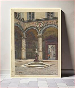 Πίνακας, Courtyard of the Palazzo Vecchio, Florence by S. Cecchi