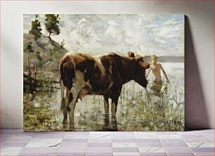 Πίνακας, Cow and boy, 1885, by Akseli Gallen-Kallela