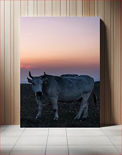 Πίνακας, Cow at Sunset Αγελάδα στο ηλιοβασίλεμα