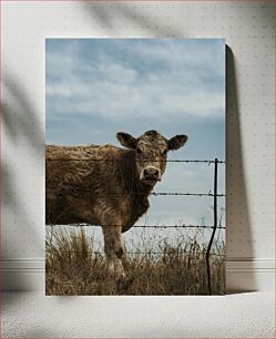 Πίνακας, Cow Behind Fence Αγελάδα πίσω από φράχτη
