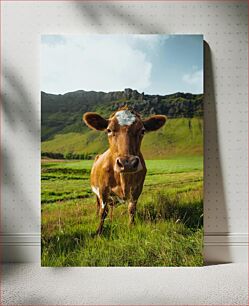 Πίνακας, Cow in a Scenic Landscape Αγελάδα σε ένα γραφικό τοπίο