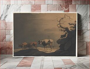 Πίνακας, Cows and a Goat in a Landscape, attributed to Jean Pillement