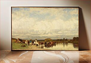 Πίνακας, Cows Crossing a Ford by Jules Dupré