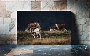 Πίνακας, Cows Grazing in a Field Αγελάδες που βόσκουν σε ένα χωράφι