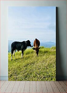 Πίνακας, Cows Grazing on a Hill Αγελάδες που βόσκουν σε έναν λόφο