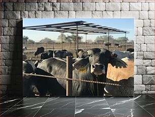 Πίνακας, Cows in a Farm Enclosure Αγελάδες σε περίβλημα φάρμας