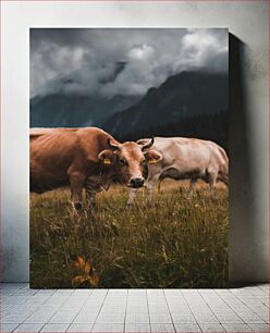 Πίνακας, Cows in a Mountain Meadow Αγελάδες σε ορεινό λιβάδι
