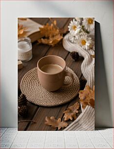 Πίνακας, Cozy Autumn Coffee Scene Ζεστή σκηνή καφέ φθινοπώρου