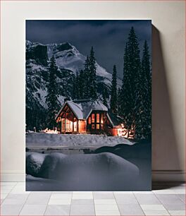 Πίνακας, Cozy Cabin in Winter Άνετη καμπίνα το χειμώνα