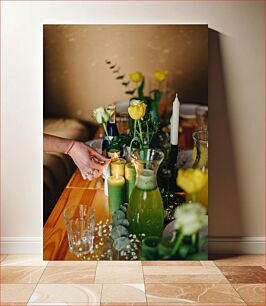 Πίνακας, Cozy Candlelit Table with Flowers Άνετο τραπέζι υπό το φως των κεριών με λουλούδια
