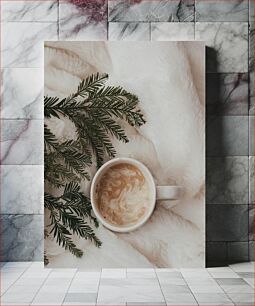 Πίνακας, Cozy Coffee with Pine Branches Cozy Coffee με Κλαδιά Πεύκου