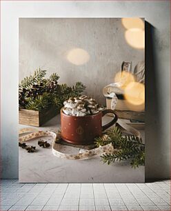 Πίνακας, Cozy Hot Chocolate in a Festive Setting Ζεστή ζεστή σοκολάτα σε εορταστικό περιβάλλον