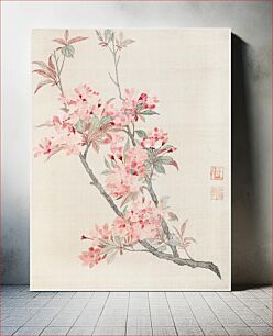 Πίνακας, Crabapple Blossoms (1690), vintage flower illustration by Ma Yuanyu