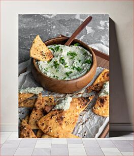 Πίνακας, Creamy Dip with Flatbread Κρεμώδες ντιπ με πλακέ ψωμί