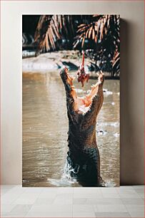 Πίνακας, Crocodile Jumping for Meat Κροκόδειλος που πηδά για κρέας