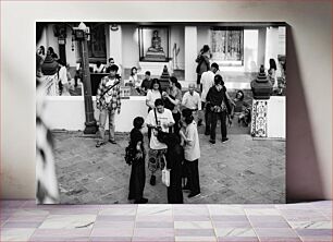 Πίνακας, Crowded Area in Black and White Πολυσύχναστη περιοχή σε μαύρο και άσπρο