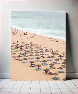 Πίνακας, Crowded Beach with Umbrellas Πολυσύχναστη παραλία με ομπρέλες