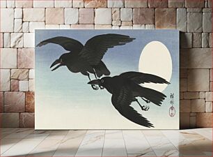 Πίνακας, Crows at full moon (1925 - 1936) by Ohara Koson (1877-1945)