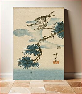Πίνακας, Cuckoo and Pine Tree with Full Moon by Utagawa Hiroshige