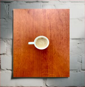 Πίνακας, Cup of Coffee on Wooden Table Φλιτζάνι καφέ σε ξύλινο τραπέζι