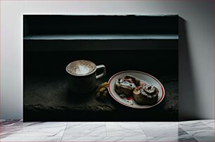 Πίνακας, Cup of Coffee with Cinnamon Rolls Φλιτζάνι καφέ με ρολά κανέλας