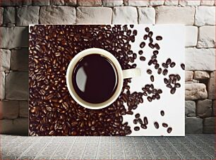 Πίνακας, Cup of Coffee with Coffee Beans Φλιτζάνι καφέ με κόκκους καφέ