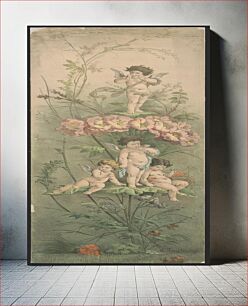 Πίνακας, Cupid panel for screen decoration [four cupids in the forest]