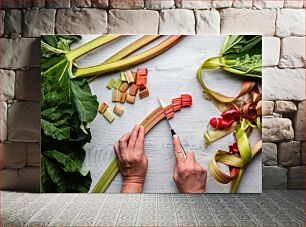 Πίνακας, Cutting Fresh Rhubarb Κοπή φρέσκου ραβέντι