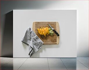 Πίνακας, Cutting Vegetables on a Board Κοπή λαχανικών σε σανίδα