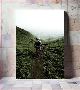 Πίνακας, Cyclist on a Mountain Trail Ποδηλάτης σε ορεινό μονοπάτι