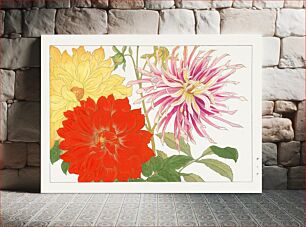 Πίνακας, Dahlia flower, Japanese woodblock art